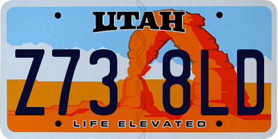 UT license plate Z738LD