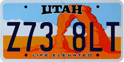 UT license plate Z738LT