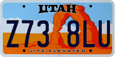 UT license plate Z738LU