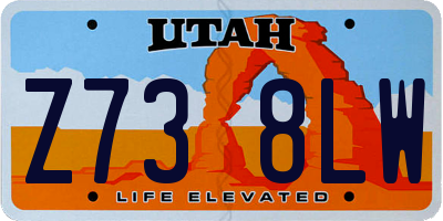 UT license plate Z738LW