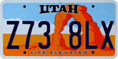 UT license plate Z738LX
