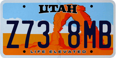 UT license plate Z738MB