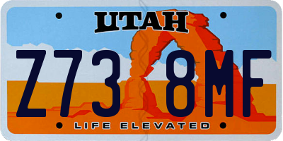 UT license plate Z738MF