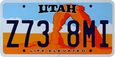 UT license plate Z738MI