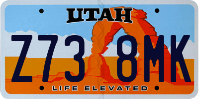 UT license plate Z738MK