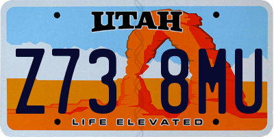 UT license plate Z738MU