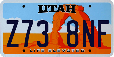 UT license plate Z738NF