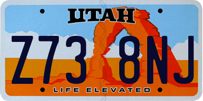 UT license plate Z738NJ