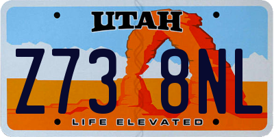 UT license plate Z738NL