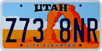 UT license plate Z738NR