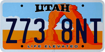 UT license plate Z738NT