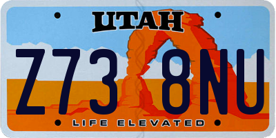 UT license plate Z738NU