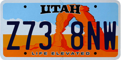 UT license plate Z738NW