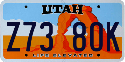 UT license plate Z738OK