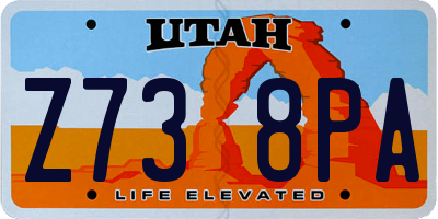 UT license plate Z738PA