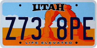 UT license plate Z738PE