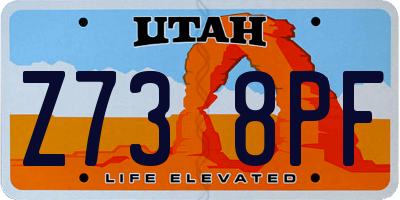 UT license plate Z738PF