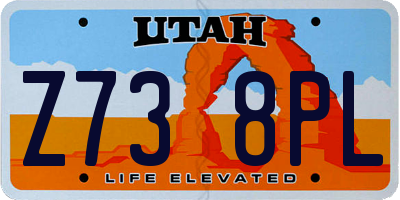 UT license plate Z738PL