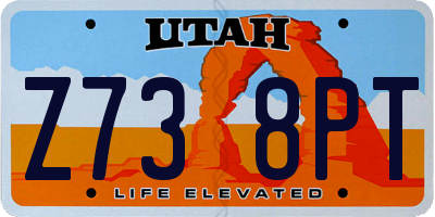 UT license plate Z738PT
