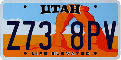 UT license plate Z738PV