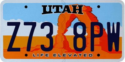 UT license plate Z738PW