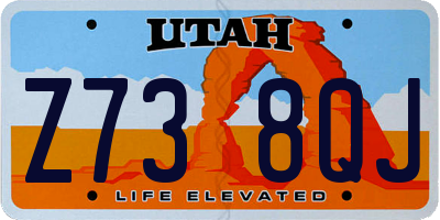 UT license plate Z738QJ