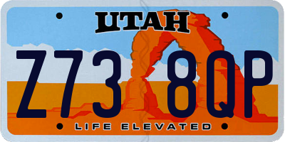 UT license plate Z738QP