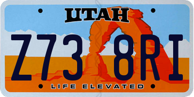 UT license plate Z738RI