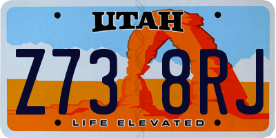 UT license plate Z738RJ
