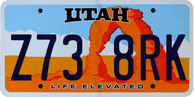 UT license plate Z738RK