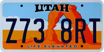 UT license plate Z738RT
