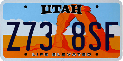 UT license plate Z738SF