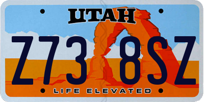 UT license plate Z738SZ