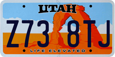 UT license plate Z738TJ