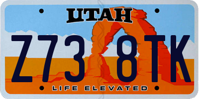 UT license plate Z738TK