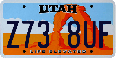 UT license plate Z738UF