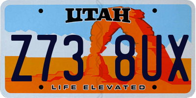 UT license plate Z738UX