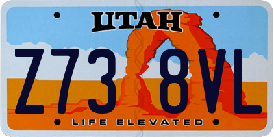 UT license plate Z738VL