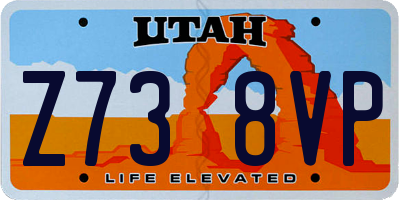 UT license plate Z738VP