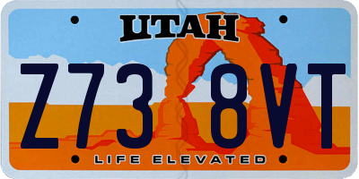 UT license plate Z738VT