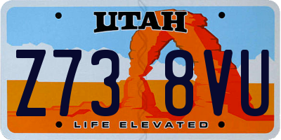 UT license plate Z738VU