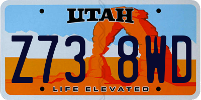 UT license plate Z738WD