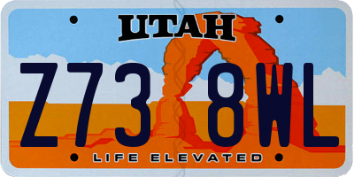 UT license plate Z738WL