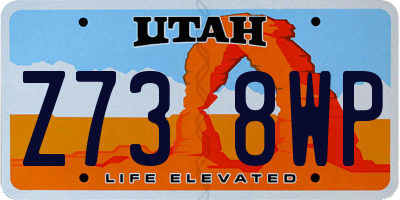 UT license plate Z738WP