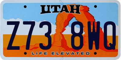 UT license plate Z738WQ
