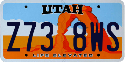 UT license plate Z738WS