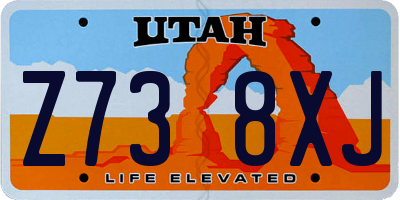 UT license plate Z738XJ
