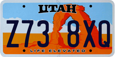 UT license plate Z738XQ