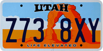 UT license plate Z738XY