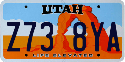UT license plate Z738YA